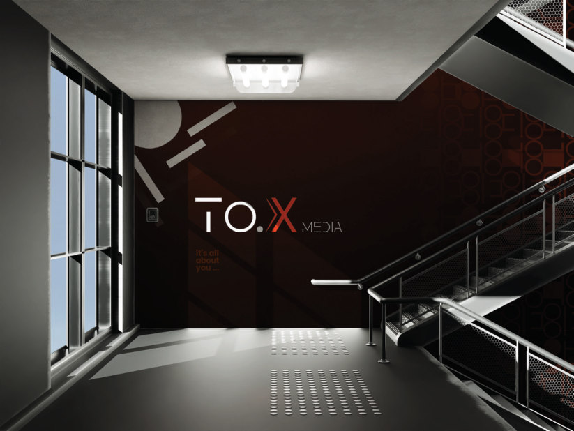 TO.X Media wall branding